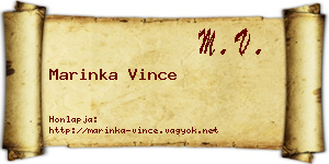 Marinka Vince névjegykártya